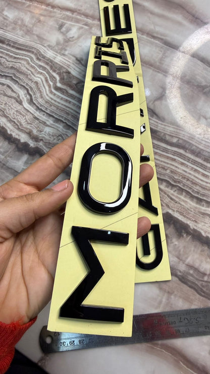 MORRIS  GARAGES 3D Bonnet Letters 3D Alphabets Chrome,morris  Car Accessories, Car Monogram Logo, Sticker (Black)
