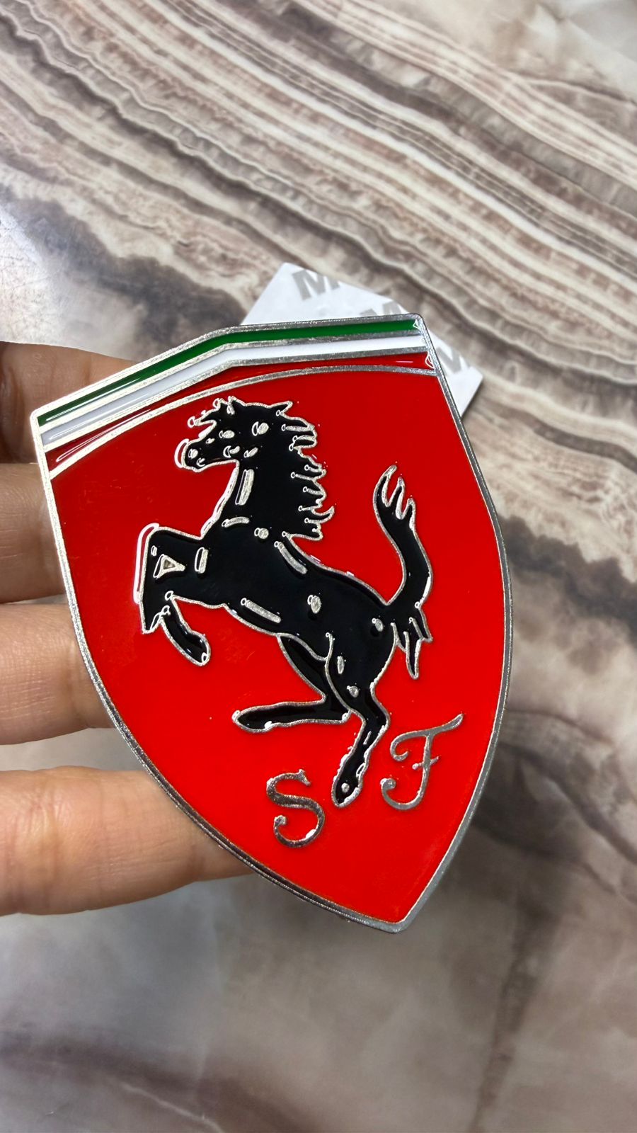 Farari Car Style Horse Emblem Sticker | Metal Shield Badge for Car & Bike | Premium Fender Logo Decal | Waterproof & Scratch Resistant | Universal Fit