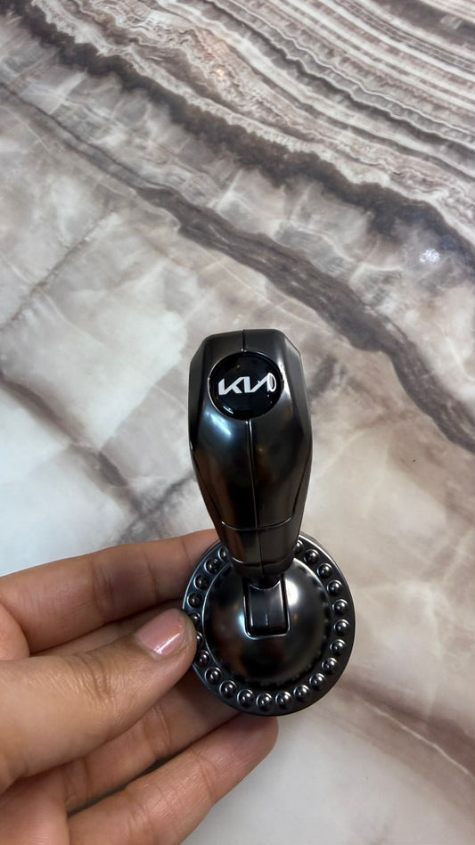 Engine Start Stop Button Cover & Steering Wheel Knob Cover | Premium Car Interior Accessories | Universal Fit | Stylish Black Finish