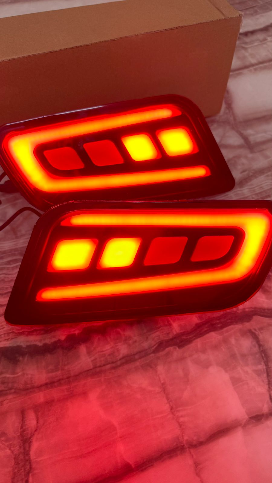 Car reflector Led Brake Light for Rear Bumper compatible for Endeavour set of 2 with matrix Indicator 4 WIRES