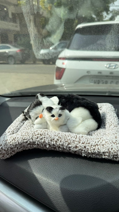 CarOxygen Sleeping Cat Plush Toy Car Interior Dashboard Decorative/Soft Accessories Figurines Showpiece for Car Dashboard