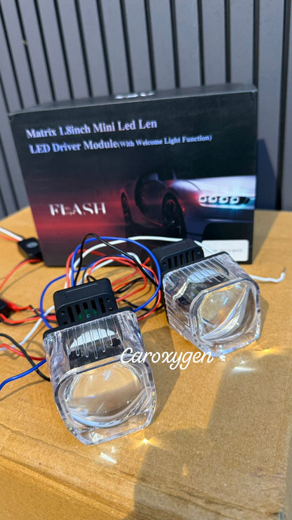 Matrix 1.8 Inch Mini LED Lens DRL Light with Welcome Function | Single White DRL | Car Headlight Projector Module