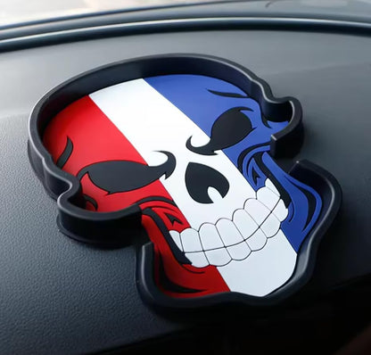 Car Dashboard Skull Mat Anti-Slip Gel, Non-Slip Pad For Cell Phone, Sunglasses, Keys And More (Car Mat All In One)