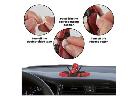 Deadpool Car Accessories, Ornament Action Figure, Car Marvel Interior Decoration Personality Anime DeadPool Action Mini Doll For Car Goods Car Interior Accessories Decoration