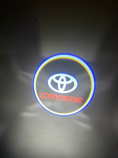 LED Welcome logo Entry Plug and Play Ghost Shadow Projector Car Door Light for Toyota Innova Crysta (White) - 2 Pieces