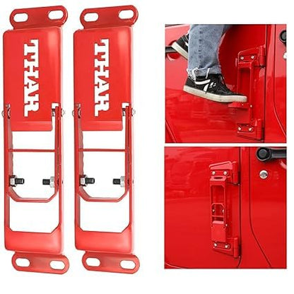 Caroxygen Door Hinge Step Compatible for Thar Set of 2 Red Car Accessories Mahindra Thar
