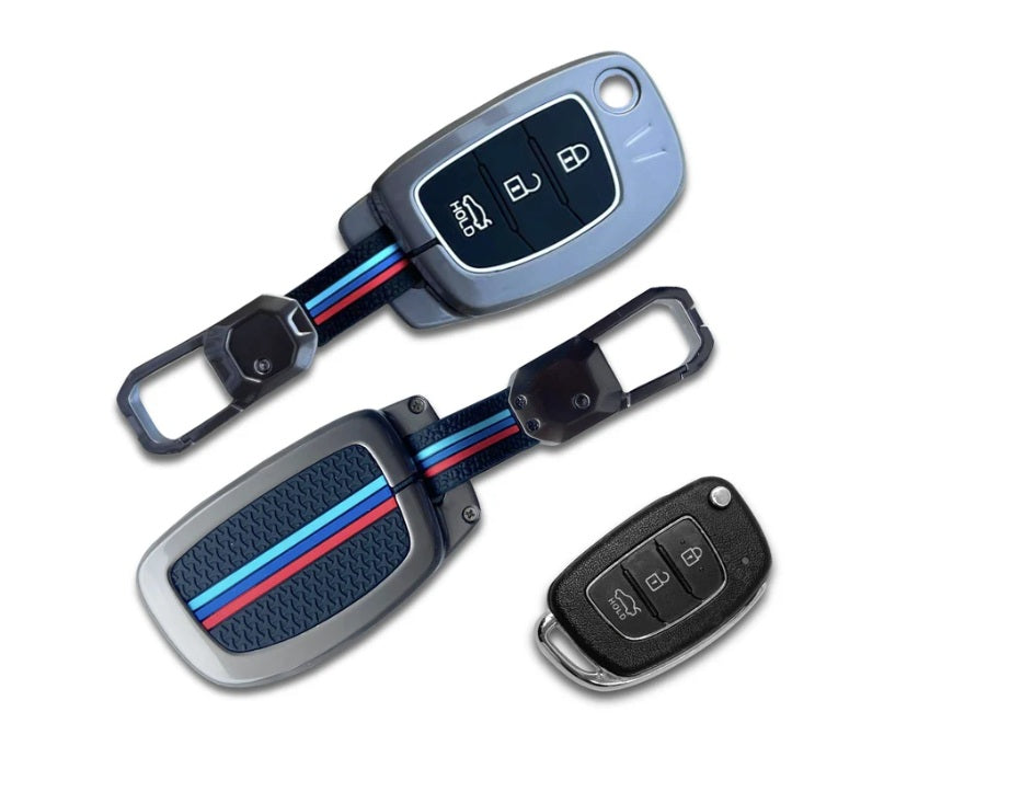 Metak Key Cover caroxygen Metal Key Cover for Hyundai Hyundai Creta, Venue, Tucson, Al ...