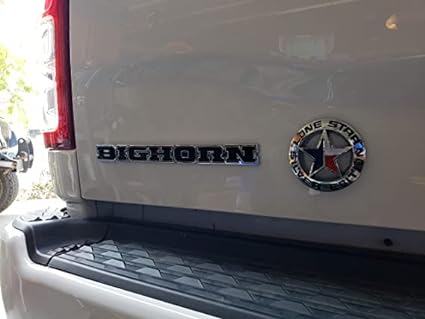 Caroxygen Lone Star Silver Edition Emblem Lone Star Badge Silver Edition Lone Star Decal Lone Star Sticker Fit for Universal Pickup 1 Piece Metal Black Chrome