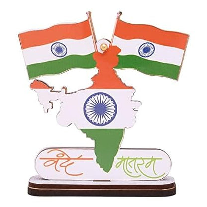 Caroxygen  Inian Flags for Car Dashboard Home Table Office Desk Vande Mtram Logo Flag