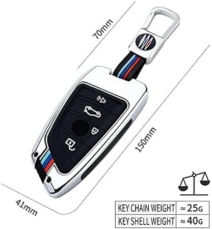 Key Fob Cover Case, Keychain, Metal Shell Cover Compatible for BMW 2 5 6 7 X1 X2 X3 X5 X6 X7 Series