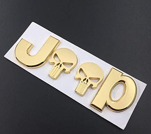 3D Metal For Jeep Skull Emblem Badge Sticker Premium Chrome Finish Decorative Logo