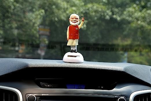 Creative New Car Dashboard Idol PM Narender Modi ji Statue Solar Power Body Shaking Hand & Body for Car, Home Decor Offroading and Showpiece Accessories