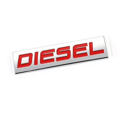 Diesel / Petrol Car Badge 3D Logo Metal Emblem Automotive Sticker Decal Flexes to Cars, Motorcycles, Laptops, Windows, Any Smooth Surface 7.5 cm X 2 cm Black & Red