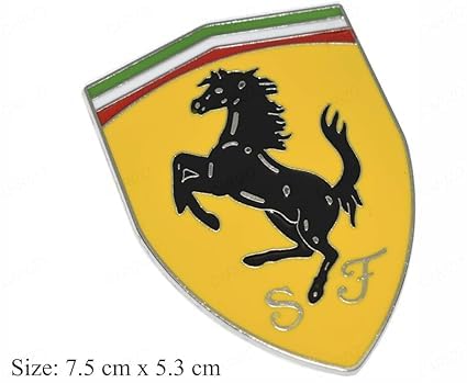 Farari Car Style Horse Emblem Sticker | Metal Shield Badge for Car & Bike | Premium Fender Logo Decal | Waterproof & Scratch Resistant | Universal Fit