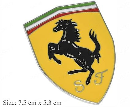 Farari Car Style Horse Emblem Sticker | Metal Shield Badge for Car & Bike | Premium Fender Logo Decal | Waterproof & Scratch Resistant | Universal Fit