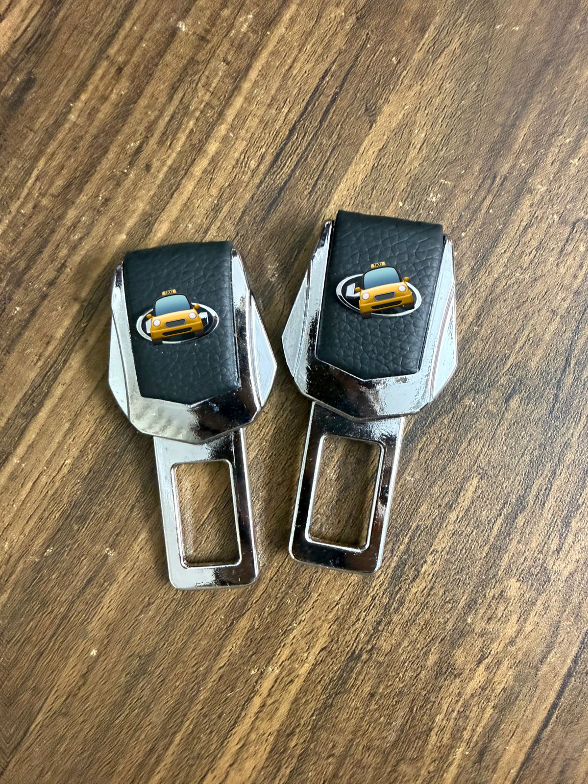 CAR SEAT BELT BUCKLE LEATHER PROTECTIVE COVER (2PCS) with Logo