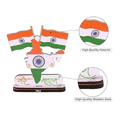 Caroxygen  Inian Flags for Car Dashboard Home Table Office Desk Vande Mtram Logo Flag