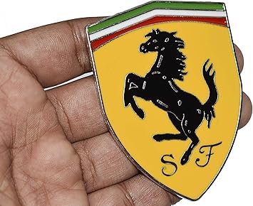 Farari Car Style Horse Emblem Sticker | Metal Shield Badge for Car & Bike | Premium Fender Logo Decal | Waterproof & Scratch Resistant | Universal Fit