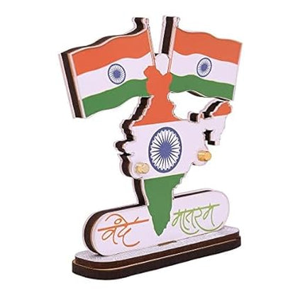 Caroxygen  Inian Flags for Car Dashboard Home Table Office Desk Vande Mtram Logo Flag