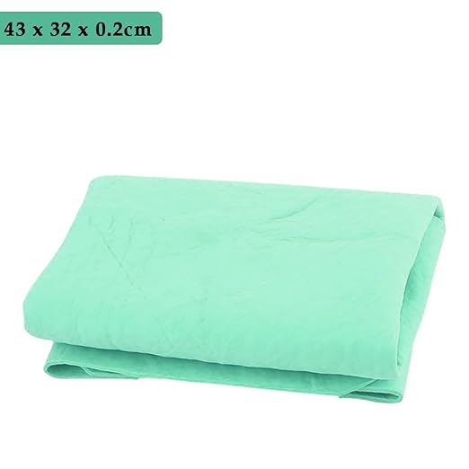 Synthetic Chamois Cloth Super Absorption Drying Towel for Cars for Dry & Wet Cleaning (Light Green, 64X43 cm).