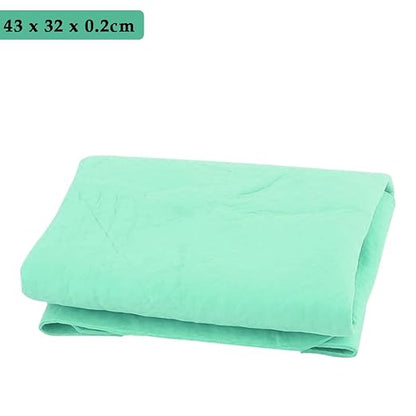 Synthetic Chamois Cloth Super Absorption Drying Towel for Cars for Dry & Wet Cleaning (Light Green, 64X43 cm).