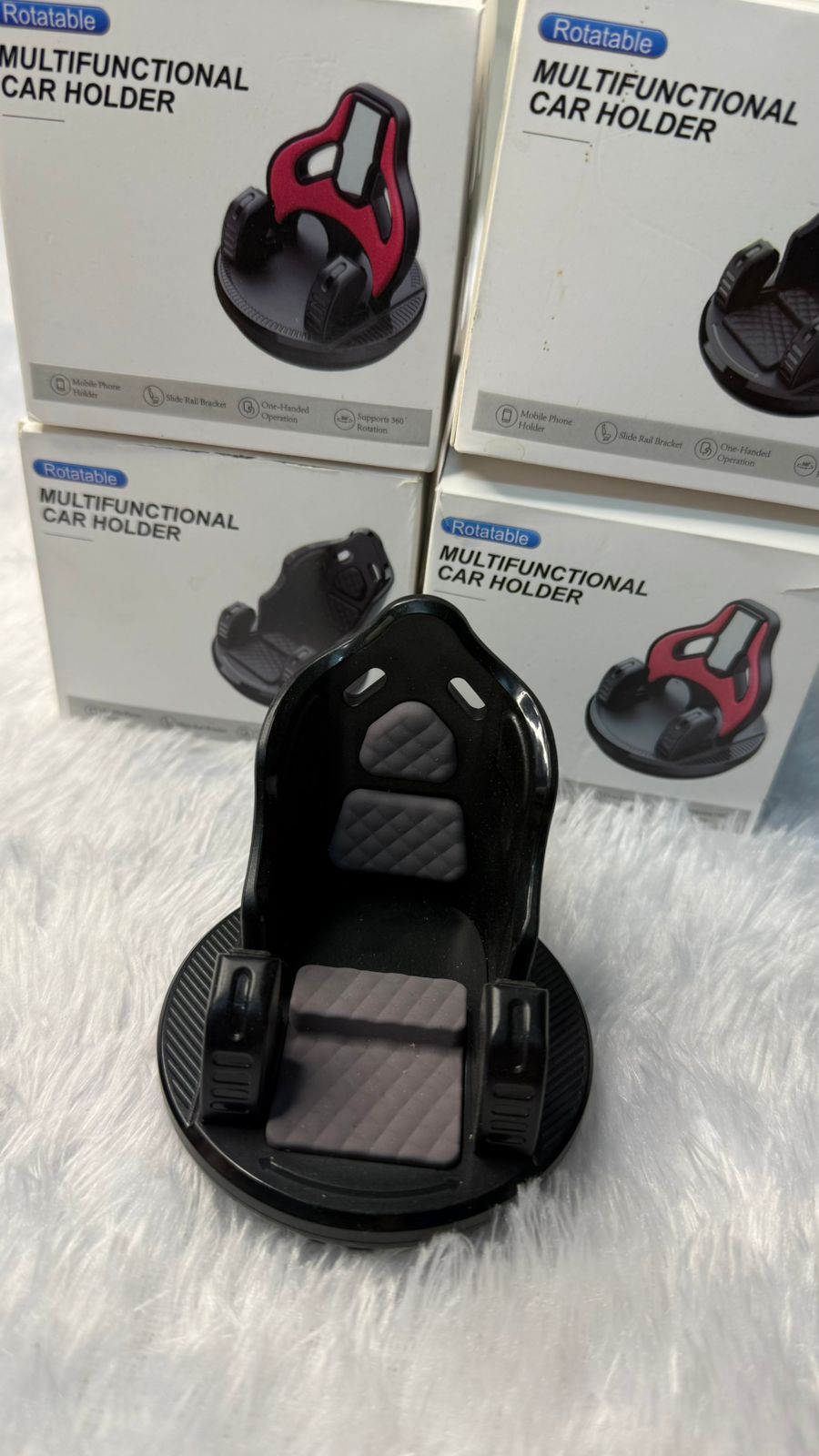 Rotatable Multifunctional Car Mobile Holder | 360° Adjustable Dashboard Phone Stand | Universal Smartphone Mount for Car Size-79x90x76mm