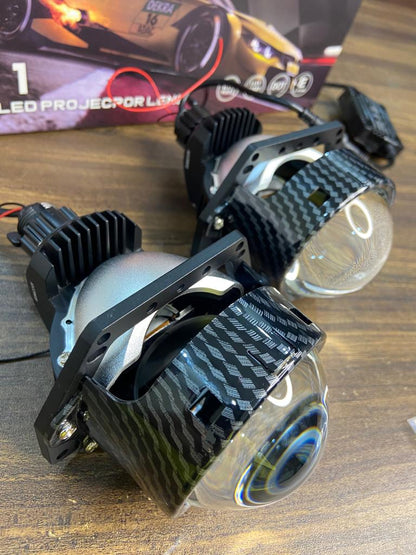 AES F1 Bi-Led Headlight Laser Projector 3.0 inch Blue Lens 75 watt