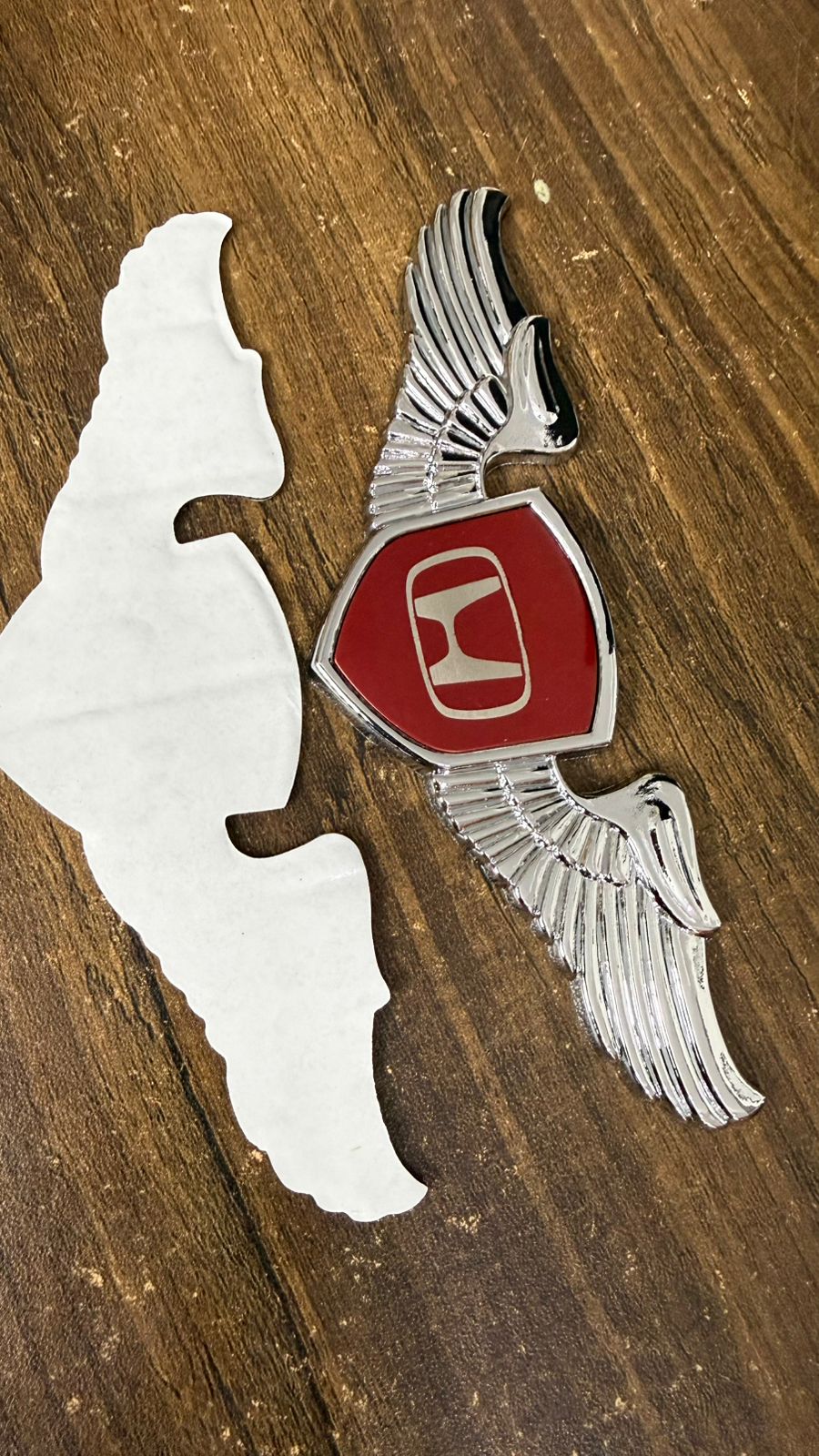 Car Front Hood Emblem– 3D Metal Wing Logo Badge, Self Adhesive Chrome Finish Car Bonnet Logo,