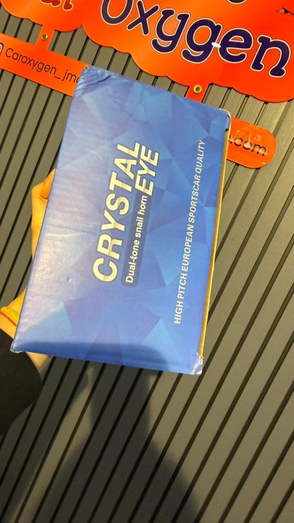 Crystal Eye Dual Tone Snail Horn for Car – 12V DC, 110dB Super Loud, 400Hz/500Hz High & Low Tone (Set of 2)