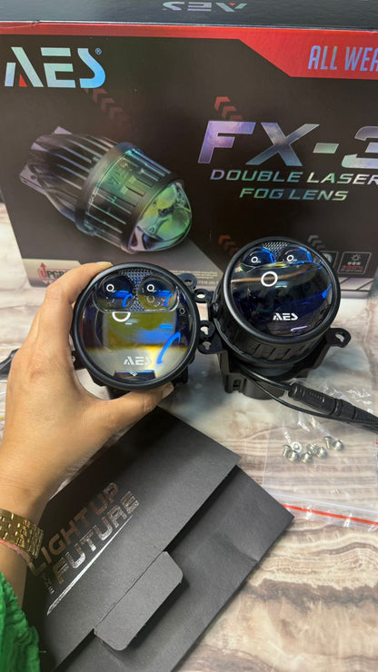 AES FX3 New Launch Double Laser Fog Lens Projector Light (Set of 2)