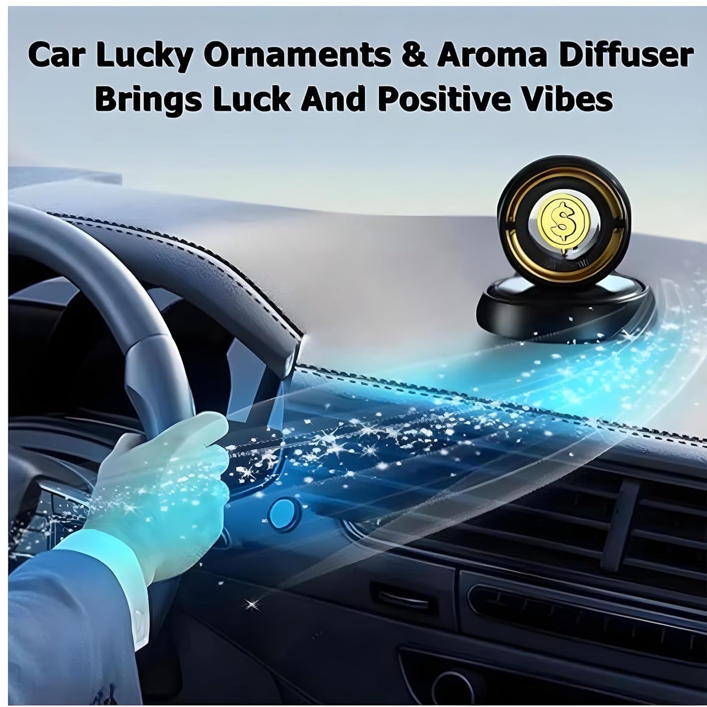 Good Luck Car Air Freshener Scent solar car Aromatherapy Car Fragrance perfume Decoration Perfume Solar Power Car Dashboard Diffuser with tablet