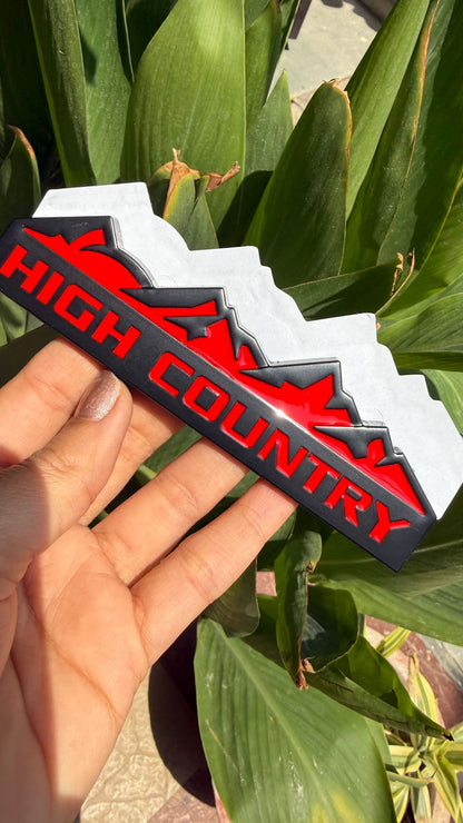 HIGH Country  Logo 12.5 x 2.8cm Car Bike Metal HIGH Country Logo Car Emblem Premium 3D Badge Auto Racing Sport Sticker Grand Tourer Decal