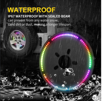 RGB Spare Tire Wheel LED Brake Light Rear Light For Wrangler