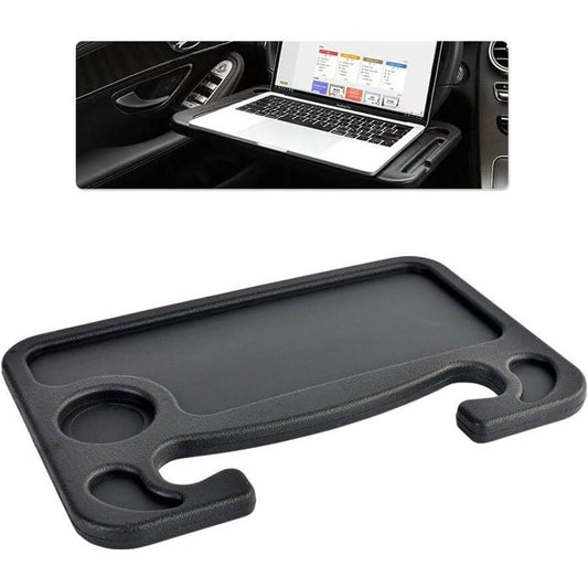 Multifunctional Car Laptop Food Steering Wheel Tray Drink Holder Desk (Black)