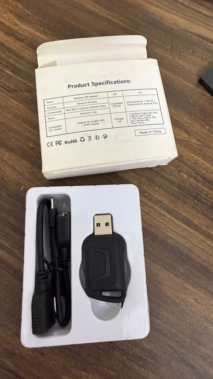 CAR AI Box 2-in-1 Wireless Car Receiver, Converts Wired Auto Android & CarPlay to Wireless, Bluetooth Connectivity, Only for Cars with OEM Installed Wired Android Auto/CarPlay