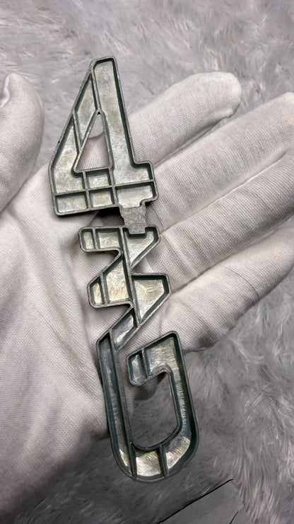 4WD 3D Metal  Sticker Badge - Metal Logo | Red & Black | Universal Fit for Thar, Fortuner, Scorpio, Jimny, Hilux, Isuzu & All