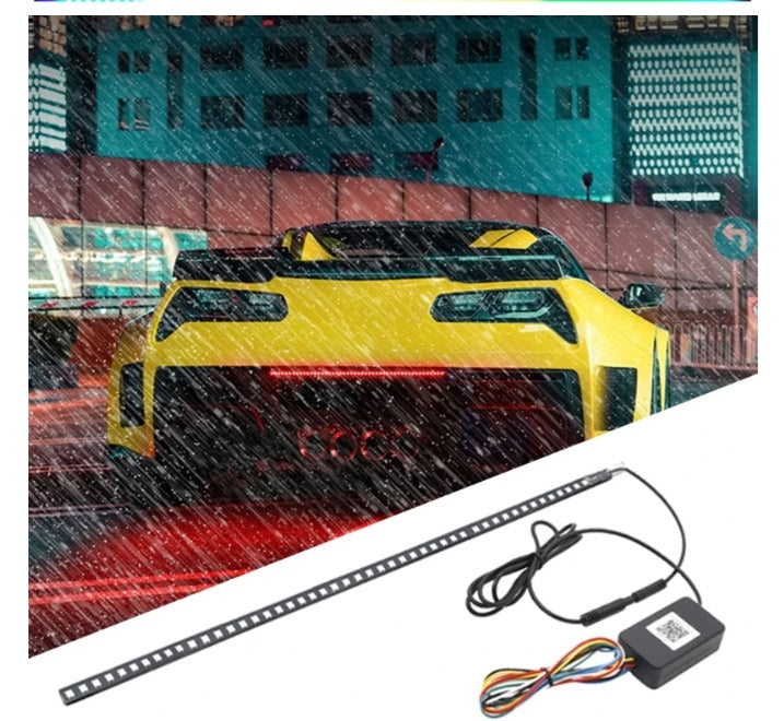 1 set 23.3 inch RGB Knight Rider lights 48 Led 5050 SMD Scanning Knight Rider Light Bar Strip W/Remote Control Turn Signal Third Brake Light M (RGB)