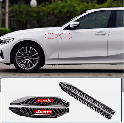 2Pcs Carbon Fiber Car Side Fender Air Wing Vent Cover Trim Stickers Accessories