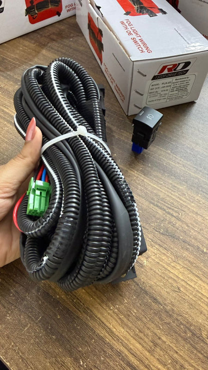 Fog Lamp Wiring Harness Kit with Relay & OE Style Switch | Universal Car Fog Light Wiring