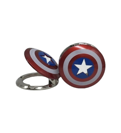 CarOxygen New Superhero Design Car Push to Start Ignition Button Cover Interior for All Universal Cars Button Decoration Ring (Metal, Captain America)