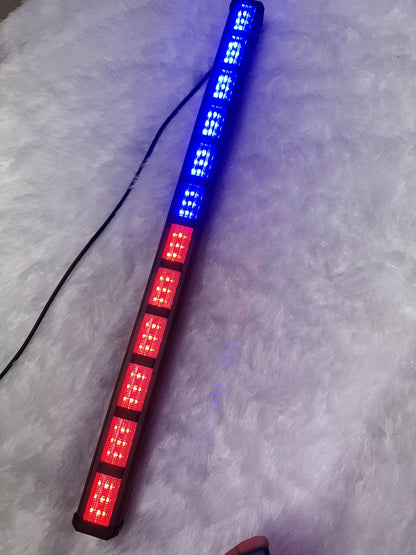 White ,Red and Blue LED Emergency Warning Strobe Lights Traffic Advisor Directional Safety Caution Warning Flashing Light Bar for Windshield Rooftop Trucks Police Cars (Square)