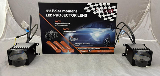 IPH - Polar Moment LED Projector Lens for Cars & Bikes | 400% Brighter Beam | 600% Longer Distance | Waterproof High Power LED Fog Projector Light