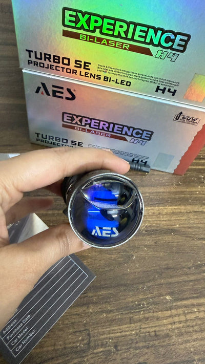 AES Experience Bi-Laser H4 Turbo SE Projector Lens Bi-LED Headlight | 60W Full Upgrade | High Brightness Car/Motorcycle Light