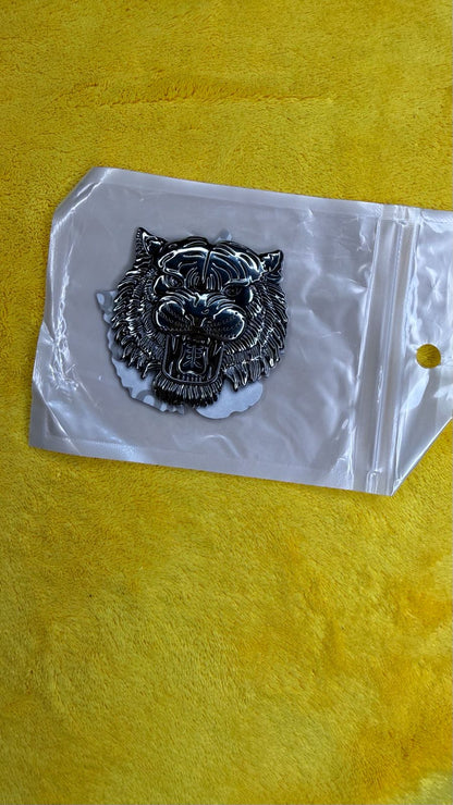 Caroxygen 3D Chrome Tiger Emblem Automotive Car, Bike Badges Logo Self Adhesive Sticker