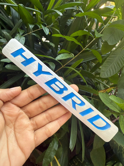 Hybrid Sticker Hybrid Logo Emblem Badge Decal for fit All Cars (Chrome Blue)