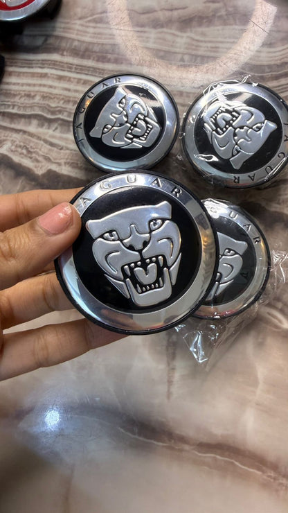 Car Wheel Center Hub Cap 60mm | Premium Chrome Logo Alloy Wheel Cover | Compatible with KIA Hyundai Toyota Suzuki Jaguar