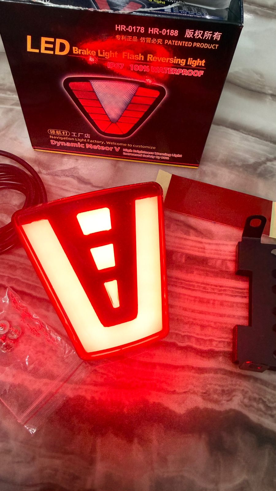 LED Rear Brake Light with Flash & Reversing Function | IP67 Waterproof | High Brightness Warning Light for Cars & SUVs