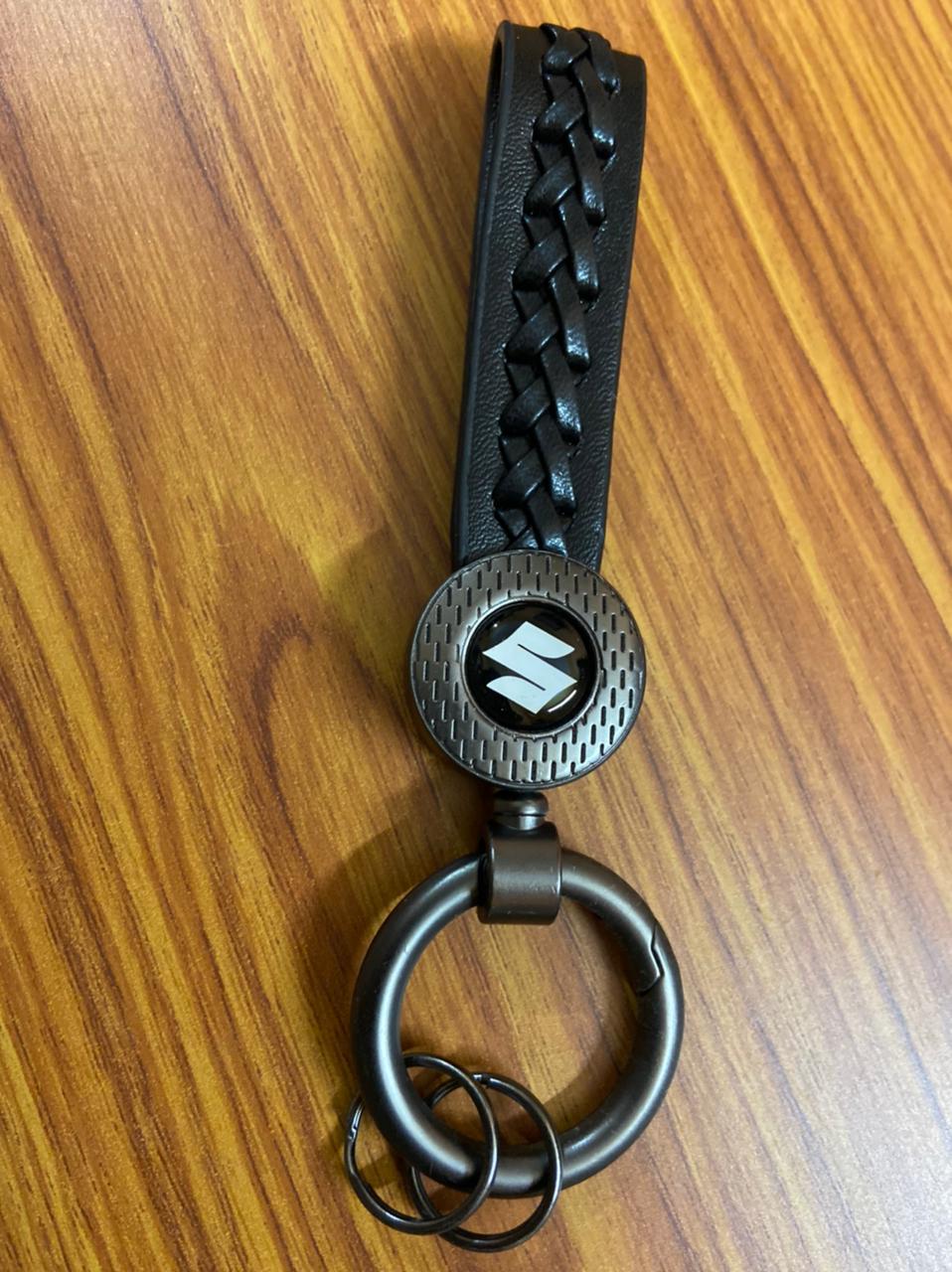 Leather Logo Car Key Chain - caroxygen