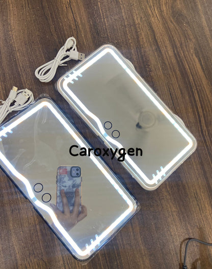 Car Visor Mirror Car Makeup Mirror with LED Lights for Car Truck SUV Rear View Mirror Sun-Shading Cosmetic Mirror with Touch Screen USB Power