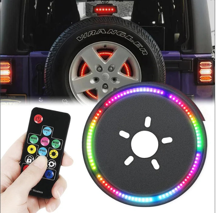 RGB Spare Tire Wheel LED Brake Light Rear Light For Wrangler